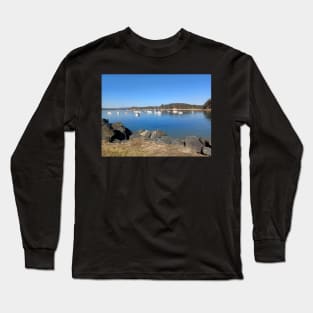 Yachts moored in Quarantine Bay, Eden, NSW Long Sleeve T-Shirt